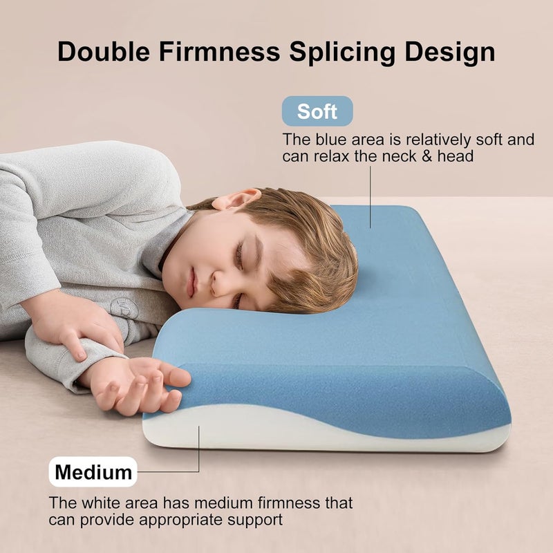 RESTIRY Toddler Pillow with Two-Sided Removable Pillowcase, Kids Memory Foam Pillow, Kids Pillow for Sleeping, Breathable and Cooling, 12x20 in ﻿ - Image 3